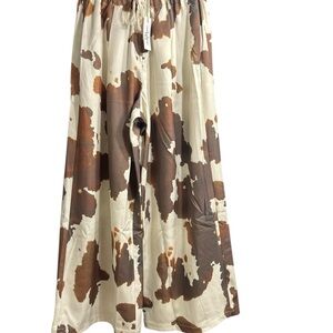 Stylish Brown and Cream Women's Wide Leg pants